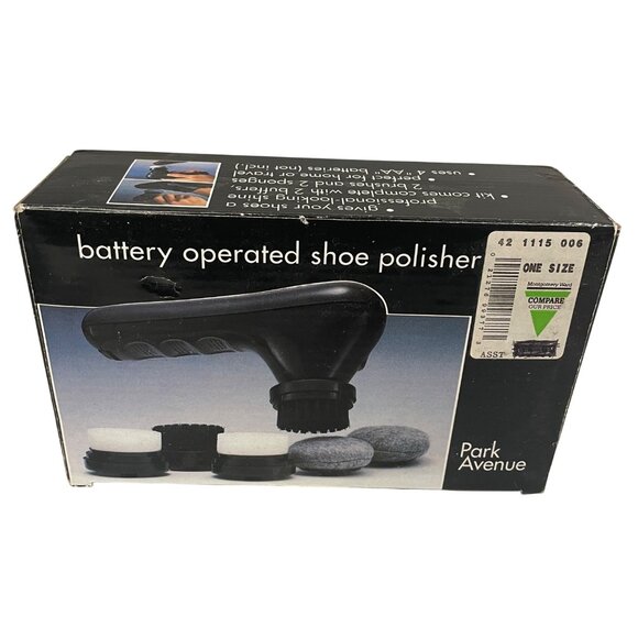 Park Avenue Battery Operated Shoe Polisher Kit With Brushes & Buffers - Picture 1 of 3